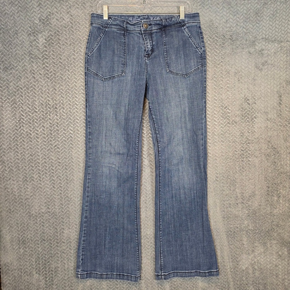 The Limited 312 Women Flare Leg Jeans Medium Wash Patch Pocket Size 10